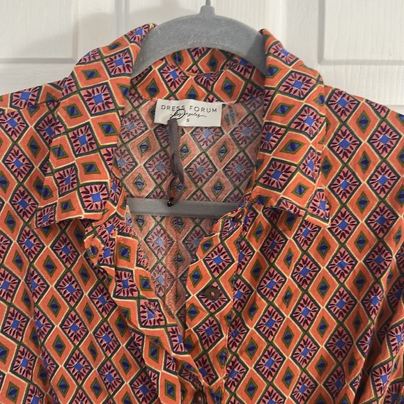 Dress forum sunny days romper geometric tassel button down small - Picture 6 of 10